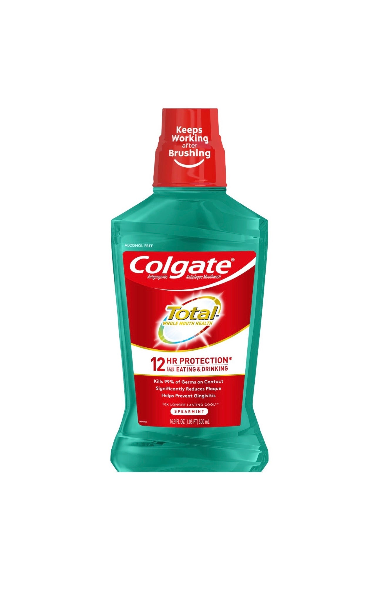 Colgate Total Antigingivitis Antiplaque Mouthwash, Alcohol-Free, Spearmint,